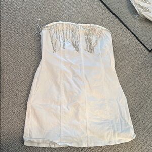 12th Tribe White Strapless Sheath Dress Cocktail